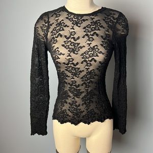 Cabi Longe Sleeve lace Tee